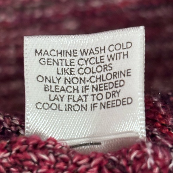 CJ Banks Red, Orange, Blue, and Green Marled Stripe with Split Neck Sweater 1X - Picture 13 of 14